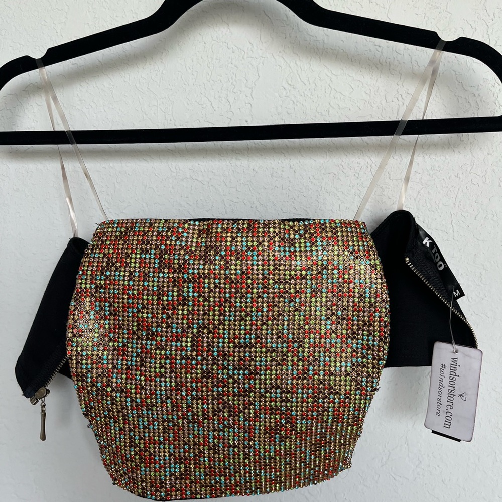 Windsor Multicolor Bedazzled Bandeau Top